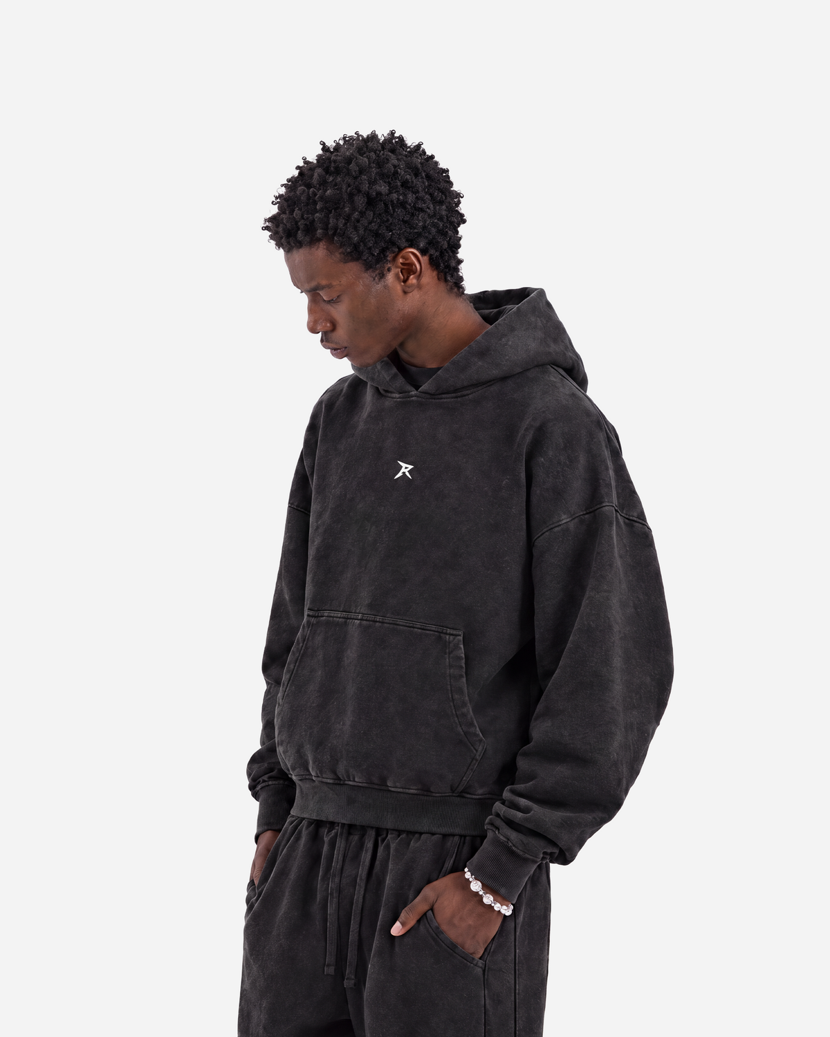 Realm Oversized Boxy Hoodie (Soft Black)