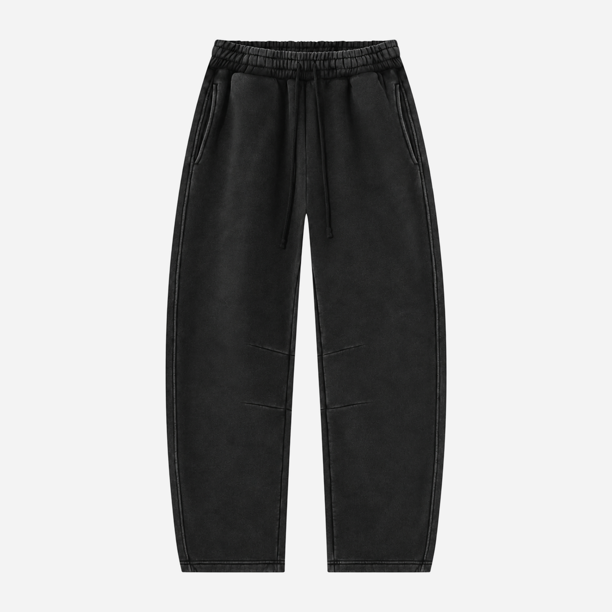 Realm Oversized Barrel Leg Pants (Soft Black)