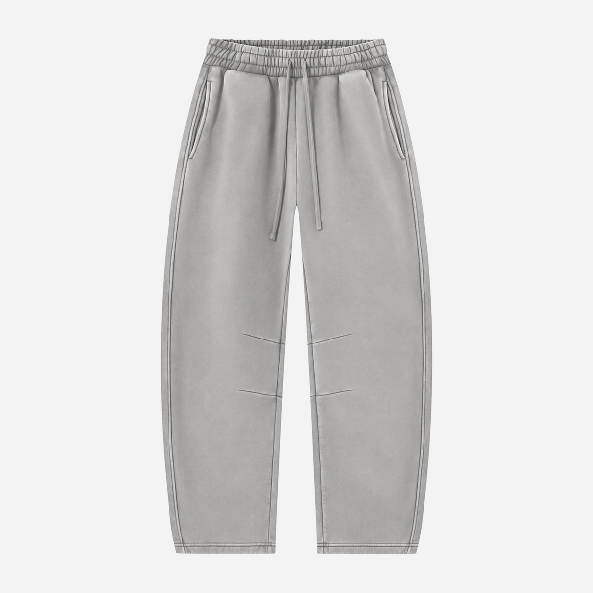 Realm Oversized Barrel Leg Pants (Stone Grey)