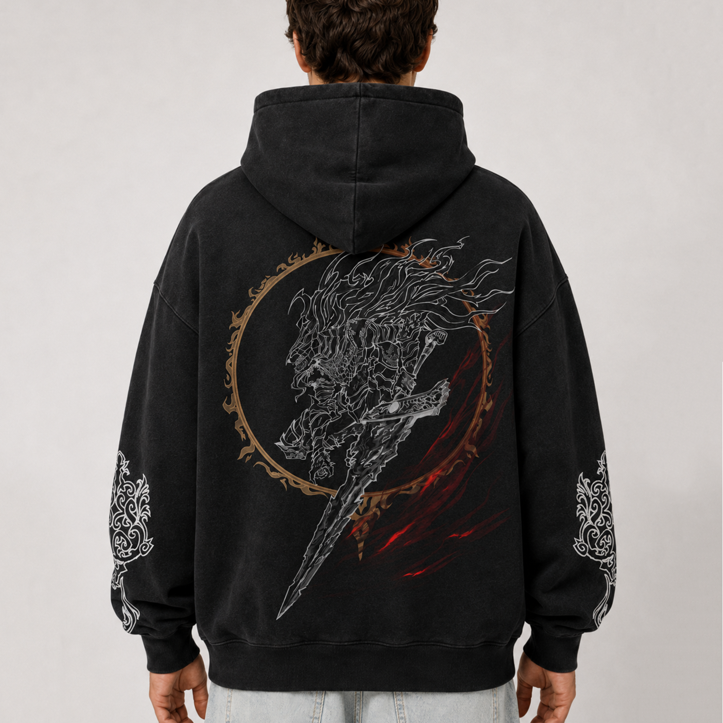 Destined Death Hoodie Limited Edition, close-up of the print detail