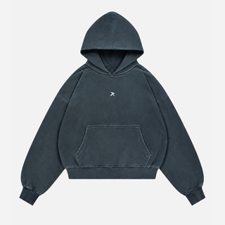 Realm Oversized Boxy Hoodie (Blue charcoal)