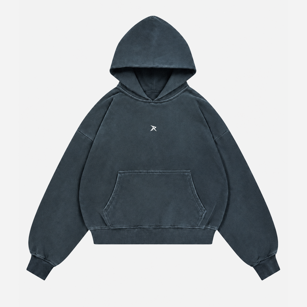 Realm Oversized Boxy Hoodie (Blue charcoal)