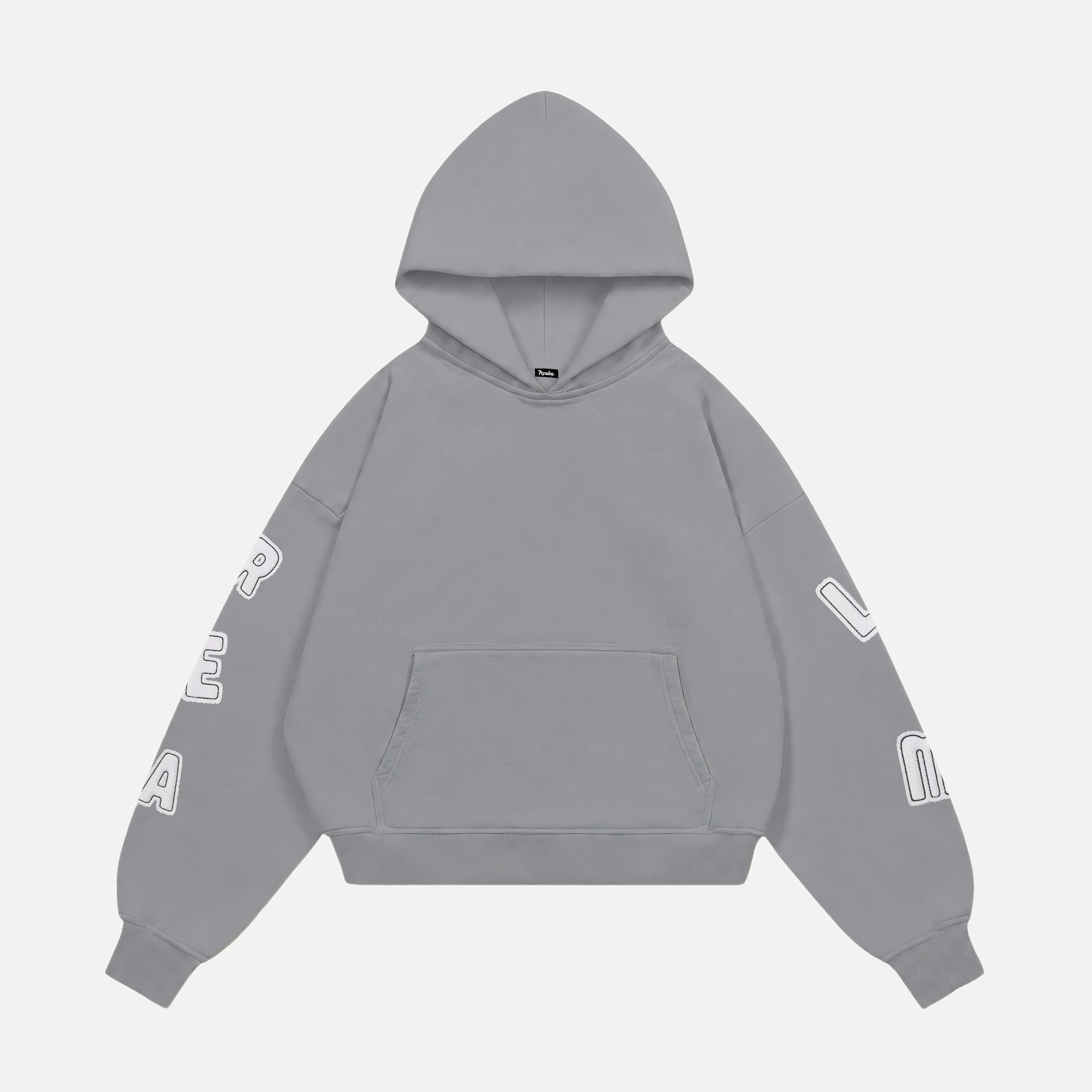 Realm Oversized Hoodie Gray, front view