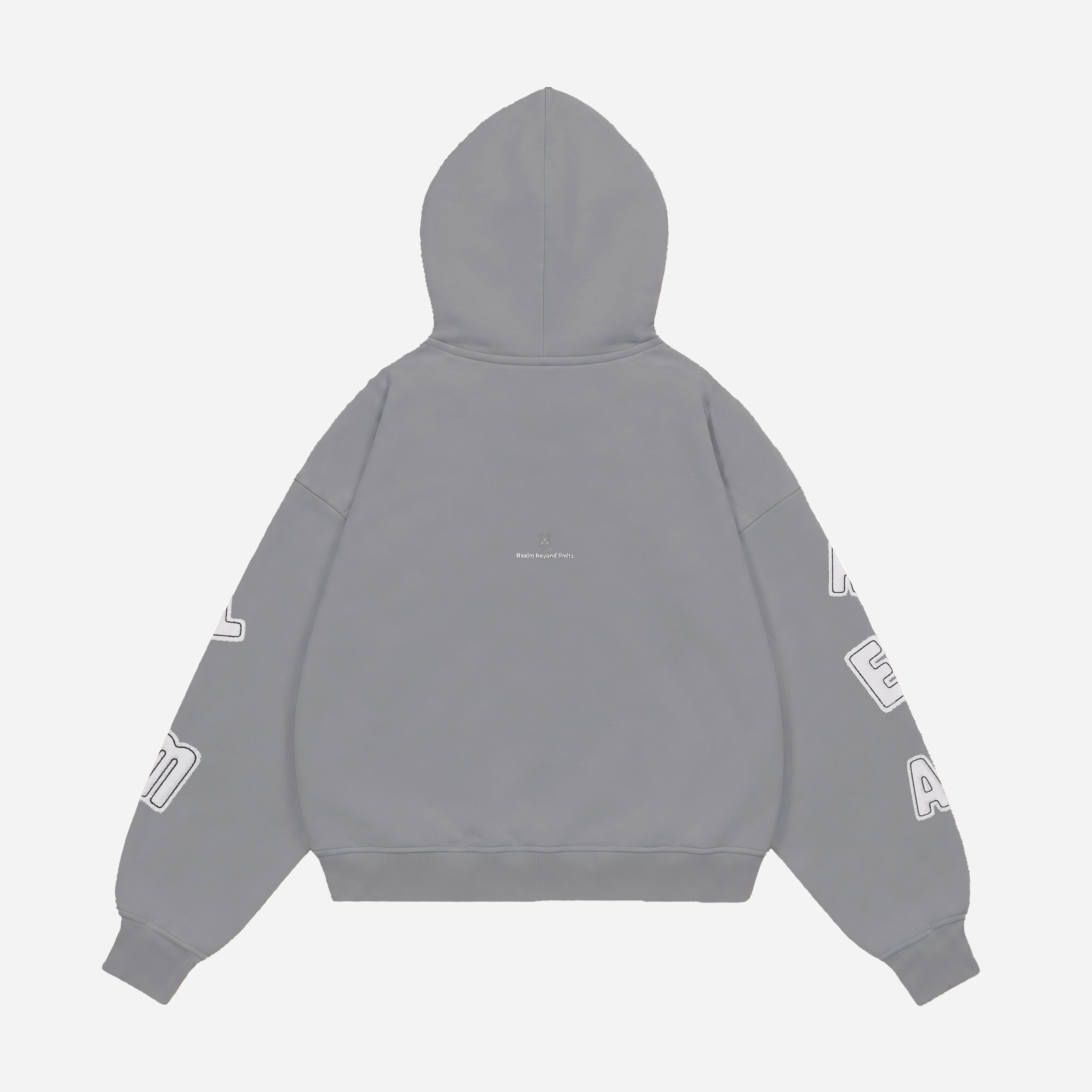 Realm Oversized Hoodie Gray, back view