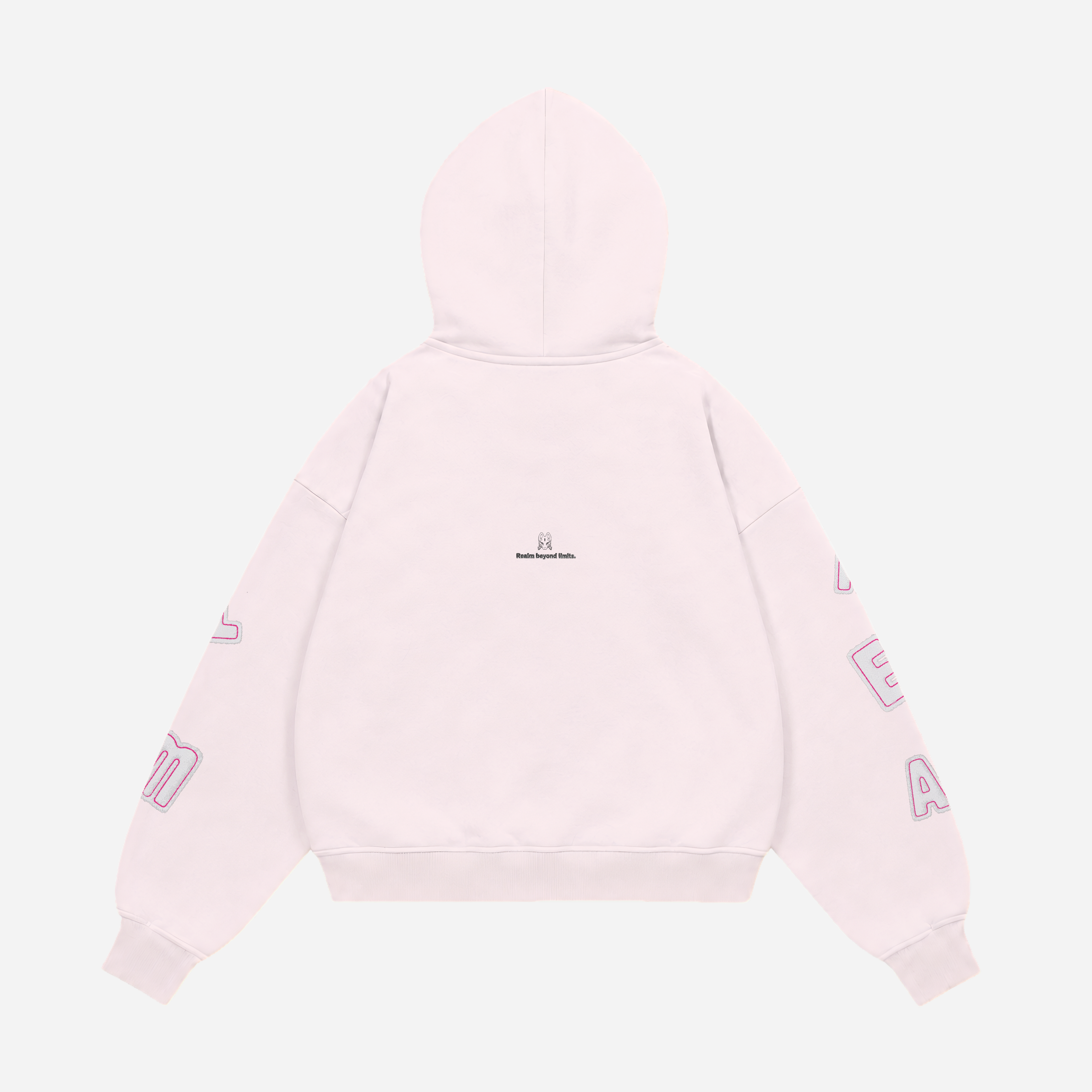 Realm Oversized Hoodie Pink, back view