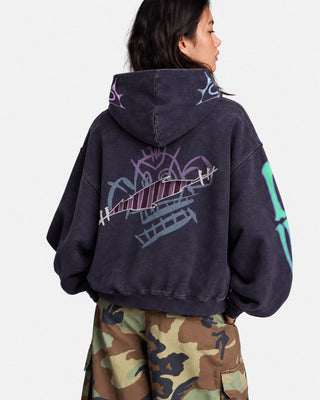 Static Zip Hoodie — On model